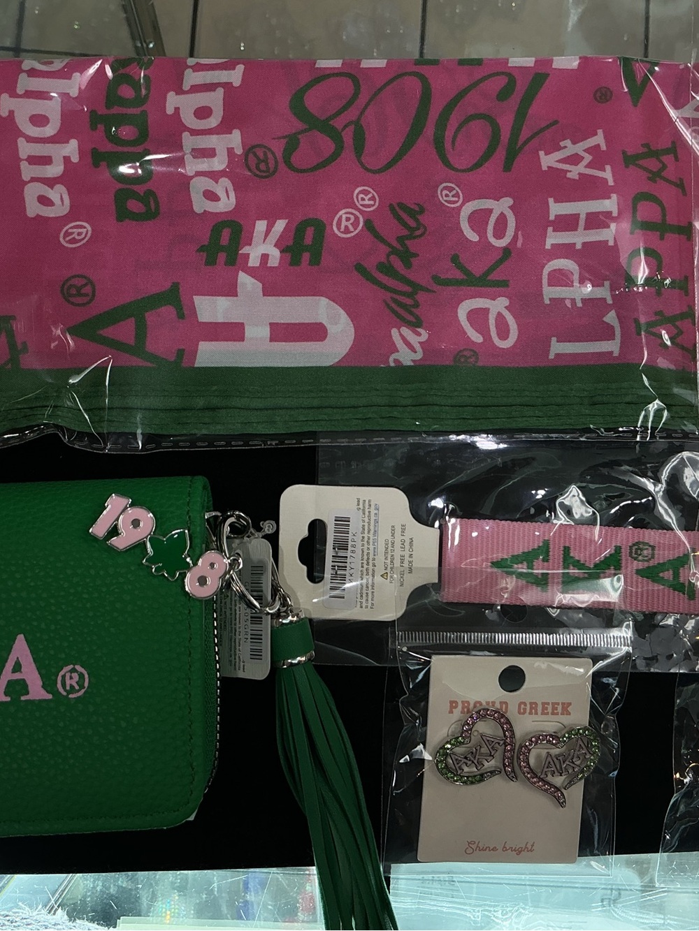 Pink & Green Sorority Accessory Set